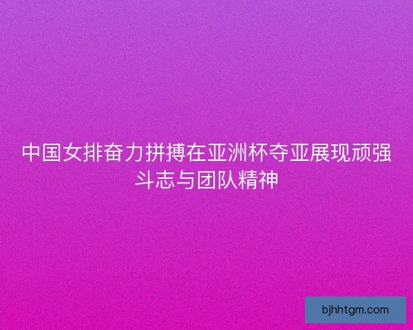 中国女排奋力拼搏在亚洲杯夺亚展现顽强斗志与团队精神 中国女排奋力拼搏在亚洲杯夺亚展现顽强斗志与团队精神
