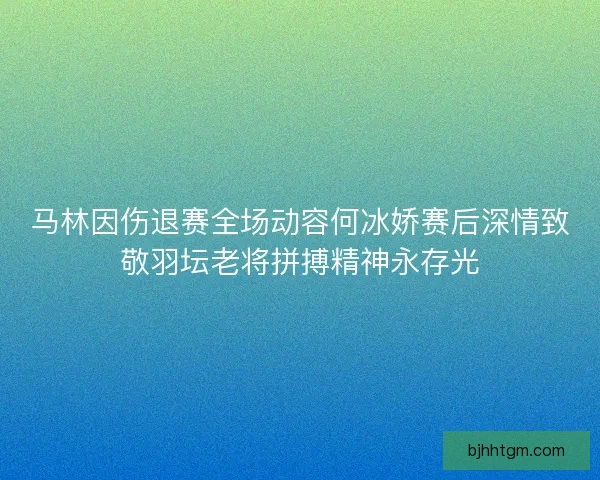 马林因伤退赛全场动容何冰娇赛后深情致敬羽坛老将拼搏精神永存光 马林因伤退赛全场动容何冰娇赛后深情致敬羽坛老将拼搏精神永存光